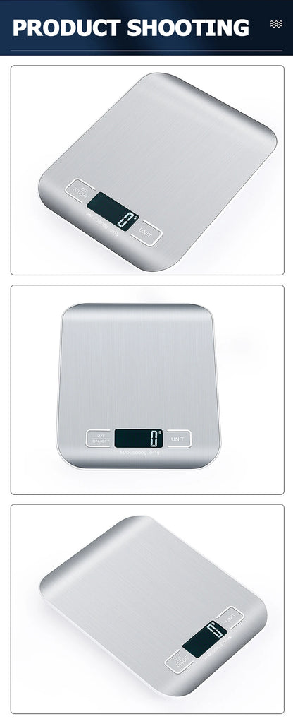 Digital Kitchen Scale – Stainless Steel, LCD Display, 5–10kg - Willen