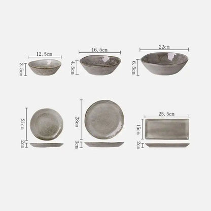 Nordic Glazed Ceramic Dish – Round Blue, Heat-Resistant - Willen
