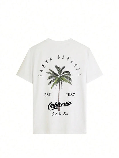 PalmEase Cotton Tee – Lightweight Cotton T-Shirt with Palm Tree Print - Willen