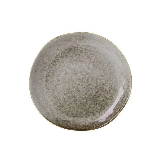Nordic Glazed Ceramic Dish – Round Blue, Heat-Resistant - Willen