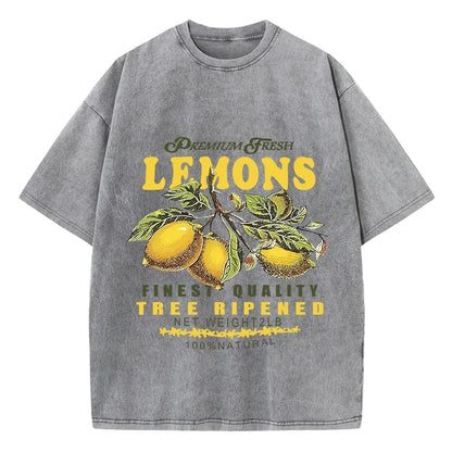 CitrusFade Oversized Tee – Unisex Cotton T-Shirt with Lemon Print - Willen