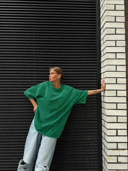 UrbanWax Vintage Tee – Oversized 100% Cotton T-Shirt with Wax Print Texture - Willen