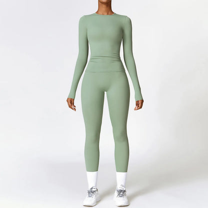 Seamless 2-Piece Yoga & Fitness Set – Nylon, Breathable - Willen
