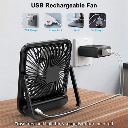 Portable Folding Desk Fan – 180° Adjustable, USB Rechargeable - Willen