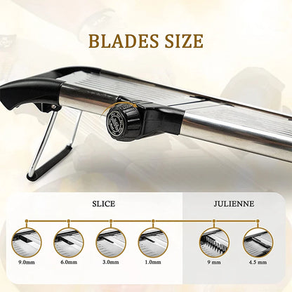 Adjustable Mandoline Slicer – Stainless Steel Blade, Non-Slip Base - Willen