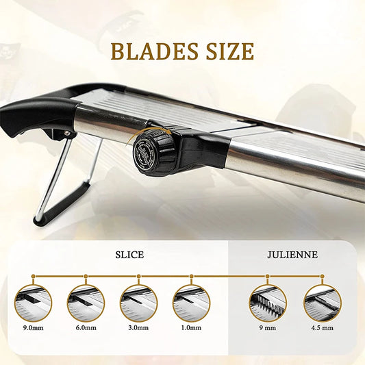 Adjustable Mandoline Slicer – Stainless Steel Blade, Non-Slip Base - Willen