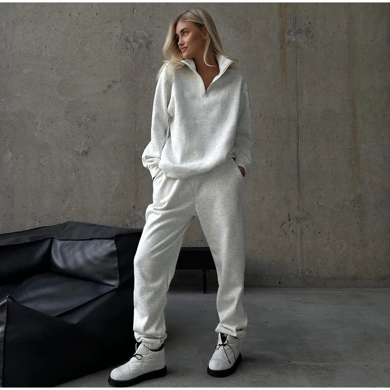 Women’s Lightweight Track Set – Zip-Up Vest and High-Waist Pants, Polyester Blend - Willen