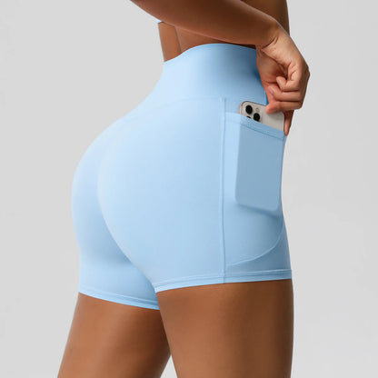 High-Waist Cycling & Gym Shorts – Quick-Dry Fabric with Pockets - Willen