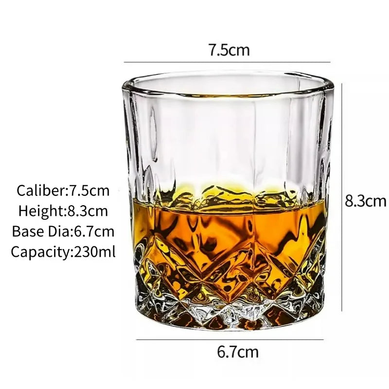 Classic Engraved Whiskey Tumbler – Clear Glass, 250ml - Willen