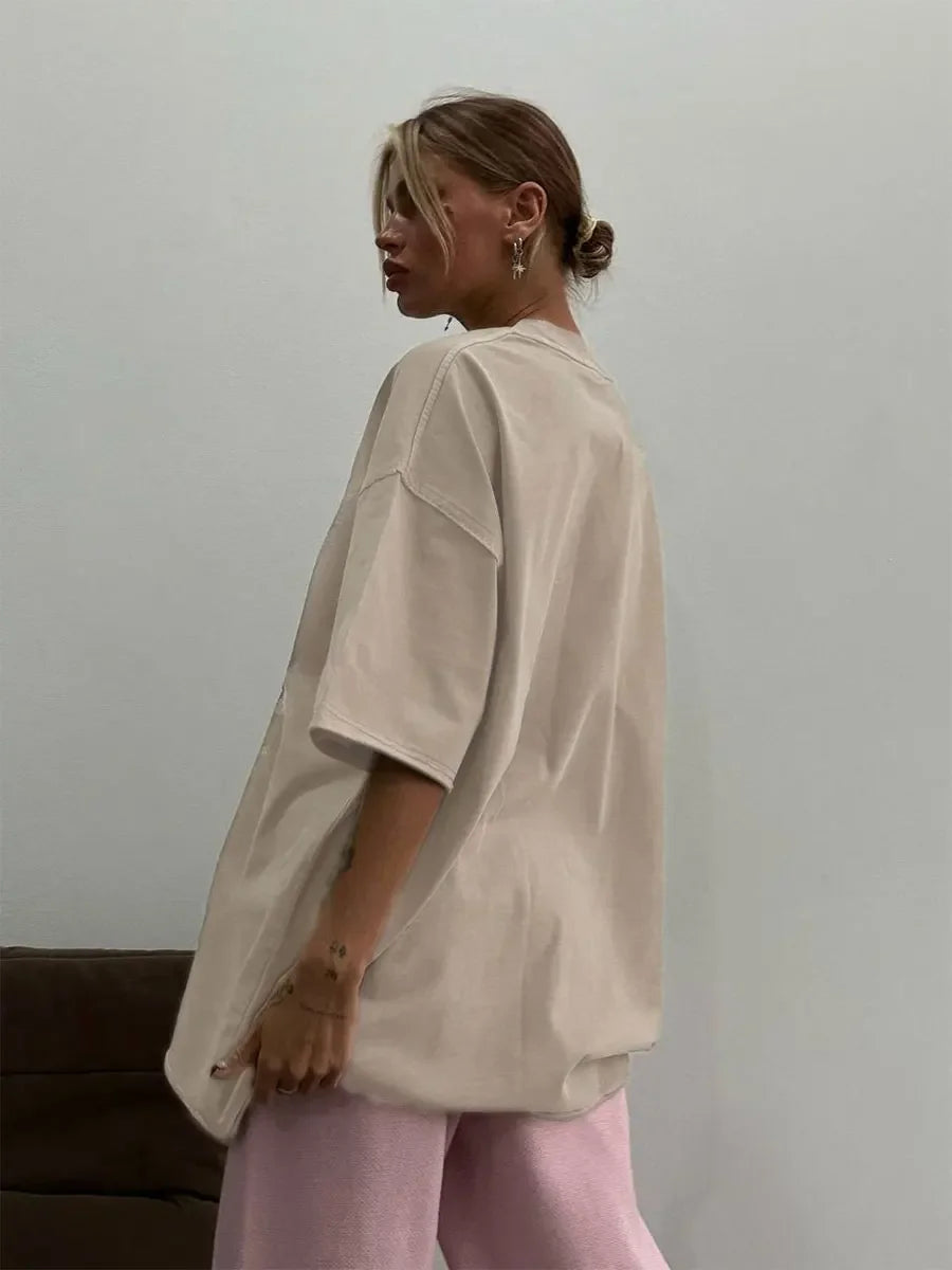 UrbanWax Vintage Tee – Oversized 100% Cotton T-Shirt with Wax Print Texture - Willen