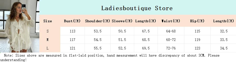 2-Piece Summer Set – Lace-Up Ruffle Blouse and Wide-Leg Shorts, Polyester - Willen