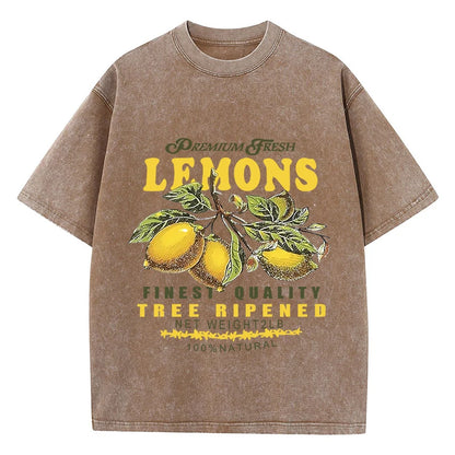 CitrusFade Oversized Tee – Unisex Cotton T-Shirt with Lemon Print - Willen