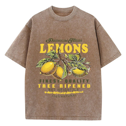 CitrusFade Oversized Tee – Unisex Cotton T-Shirt with Lemon Print - Willen