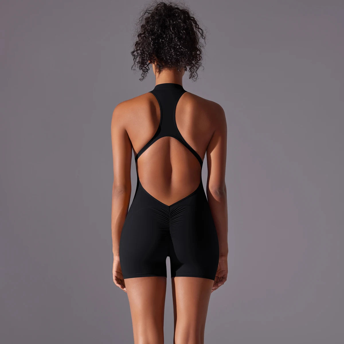 Backless Yoga Romper – Nylon-Spandex One-Piece with Sleeveless Design - Willen