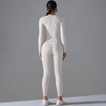 2-Piece Yoga & Fitness Set – Long-Sleeve Top & High-Waist Leggings - Willen