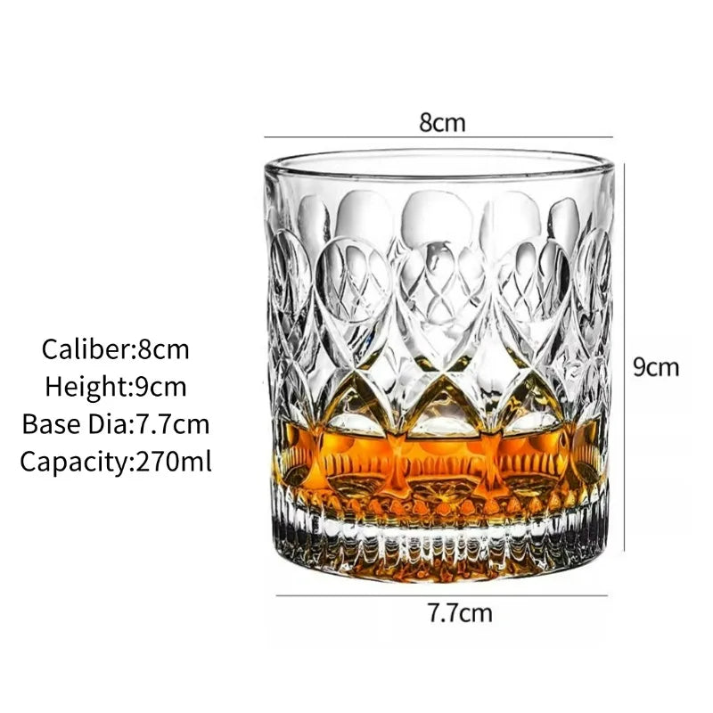 Classic Engraved Whiskey Tumbler – Clear Glass, 250ml - Willen