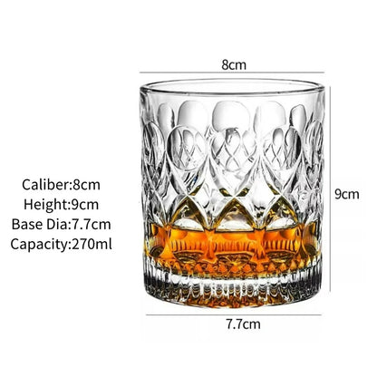 Classic Engraved Whiskey Tumbler – Clear Glass, 250ml - Willen