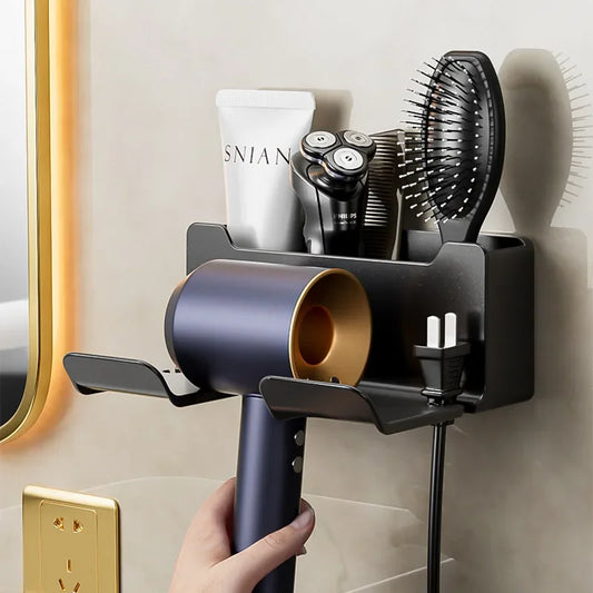Wall-Mounted Hair Dryer Holder – Punch-Free Install, ABS Plastic - Willen