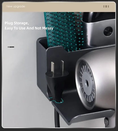 Wall-Mounted Hair Dryer Holder – Punch-Free Install, ABS Plastic - Willen