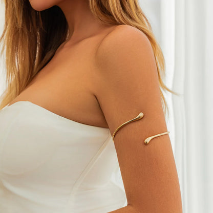 Upper Arm Cuff Bracelet – Adjustable Geometric Water Drop Design - Willen