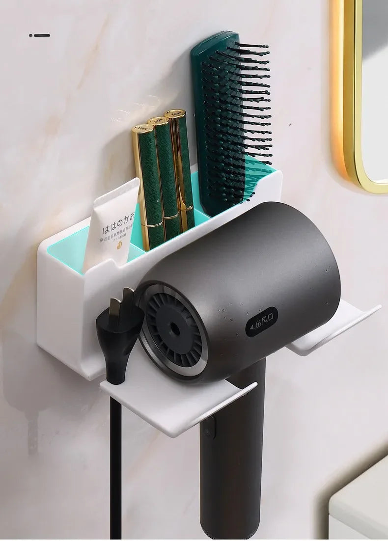 Wall-Mounted Hair Dryer Holder – Punch-Free Install, ABS Plastic - Willen