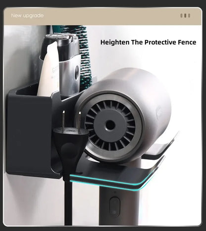 Wall-Mounted Hair Dryer Holder – Punch-Free Install, ABS Plastic - Willen