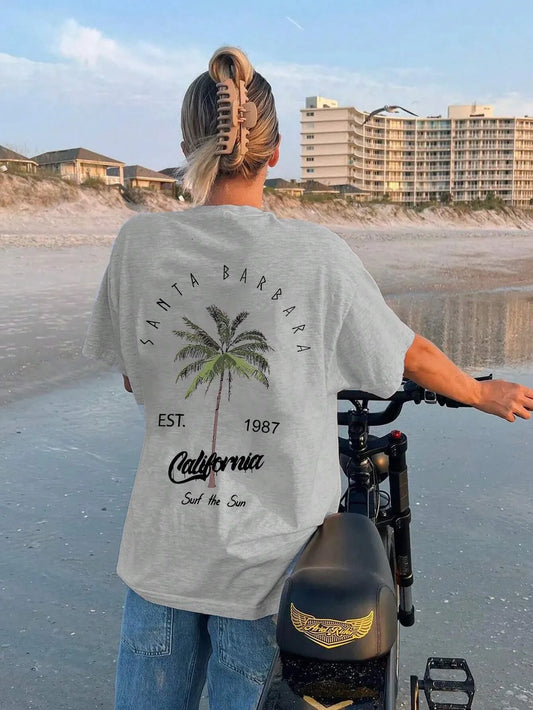 PalmEase Cotton Tee – Lightweight Cotton T-Shirt with Palm Tree Print - Willen