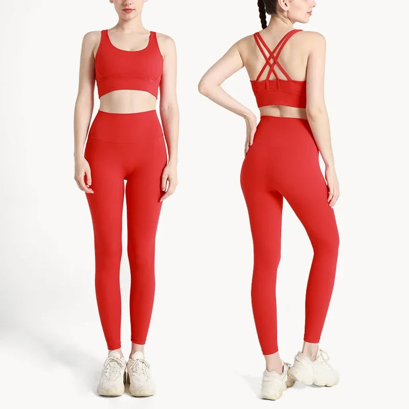 2-Piece Activewear Set – Cross-Back Bra & High-Waist Leggings - Willen