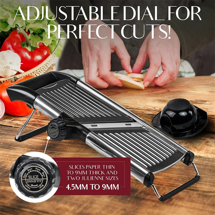 Adjustable Mandoline Slicer – Stainless Steel Blade, Non-Slip Base - Willen