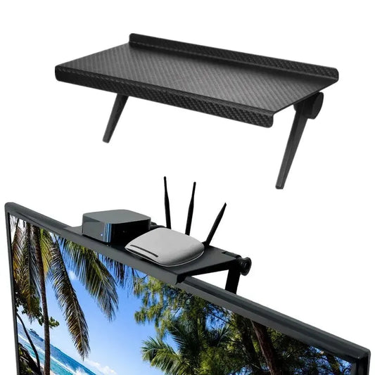 Screen-Top Clamp Shelf – Tool-Free Mount, Black ABS - Willen