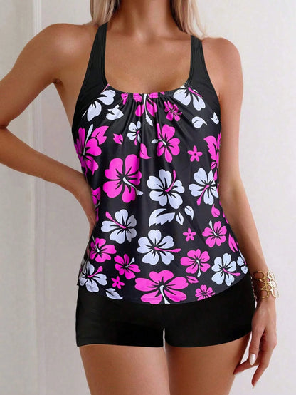 BloomVibe Swimwear – Two-Piece Tankini Set with Vest Top and Boyshorts - Willen