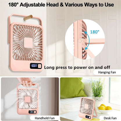 Portable Folding Desk Fan – 180° Adjustable, USB Rechargeable - Willen