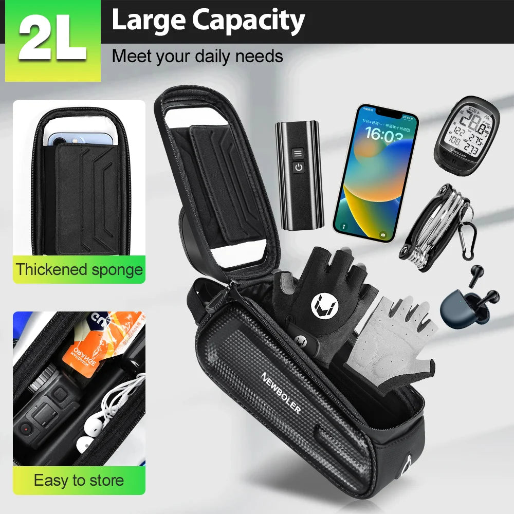 Waterproof Bike Top Tube Bag – Phone Holder & Storage Case - Willen