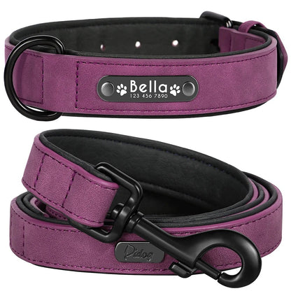 Willen BarkID™ — Engraved Leather Collar & Lead - Personalized Leather Dog Collar & Leash Set | Willen