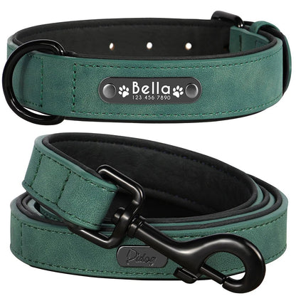 Willen BarkID™ — Engraved Leather Collar & Lead - Personalized Leather Dog Collar & Leash Set | Willen