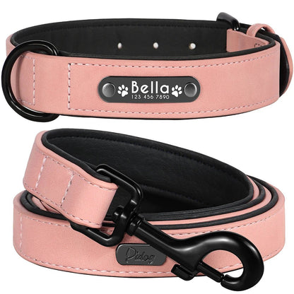 Willen BarkID™ — Engraved Leather Collar & Lead - Personalized Leather Dog Collar & Leash Set | Willen