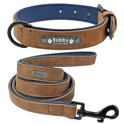 Willen BarkID™ — Engraved Leather Collar & Lead - Personalized Leather Dog Collar & Leash Set | Willen