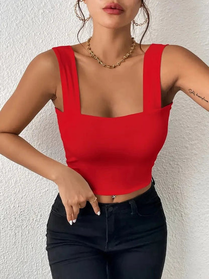 Willen CoreLine™ — Backless Square - Neck Crop Top - Women's Crop Top | Willen