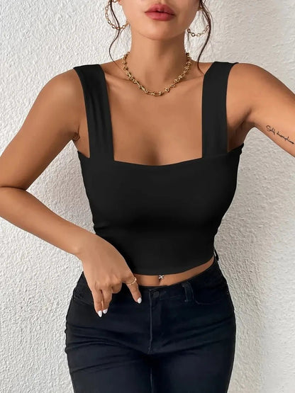 Willen CoreLine™ — Backless Square - Neck Crop Top - Women's Crop Top | Willen