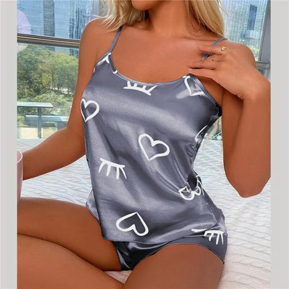 Willen ÉlanSet™ — Ice - Silk Sleepwear Duo - Women's Sleep Set | Willen