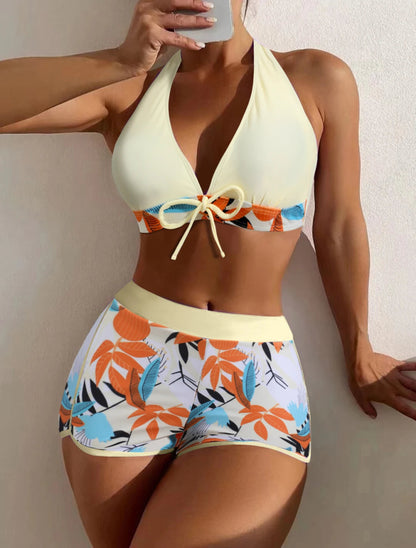 Willen TidaSet™ — Halter Bikini with Shorts - Women's Bikini Set | Willen